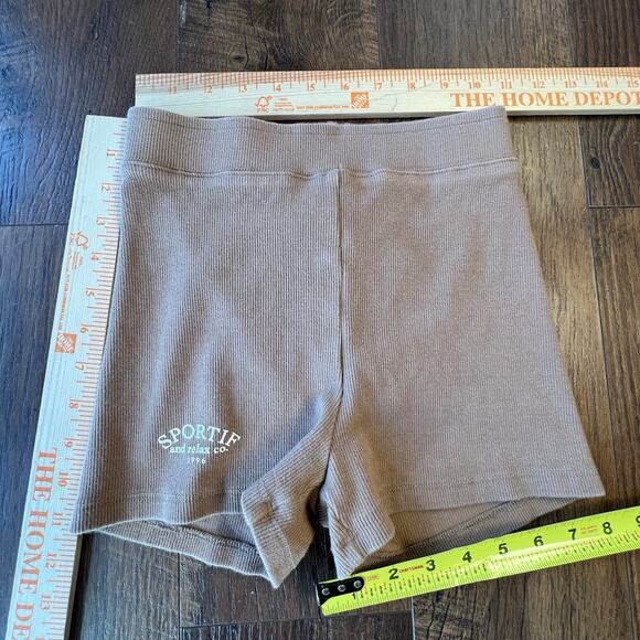 Princess Polly Shorts Women US 2 Tan Pull On Biker Shorts Stretchy Activewear - Picture 6 of 8